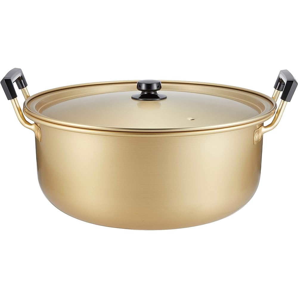 Hokuriku Aluminum Two Handed Pot 44cm [For Gas Fire Only] Lightweight Pure Oxalic Acid Full of Flavor Made in Japan