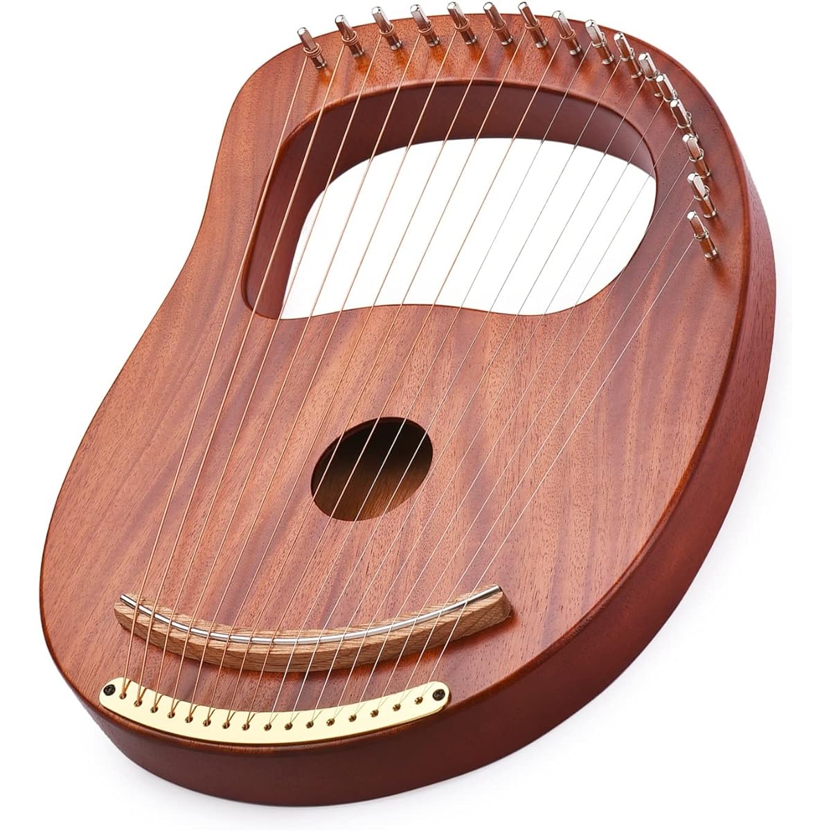WowZza Harp 16 Strings Wooden Lyre Harp Strings Solid Wood Stringed Instrument & Bag Tuning Wrench Strings