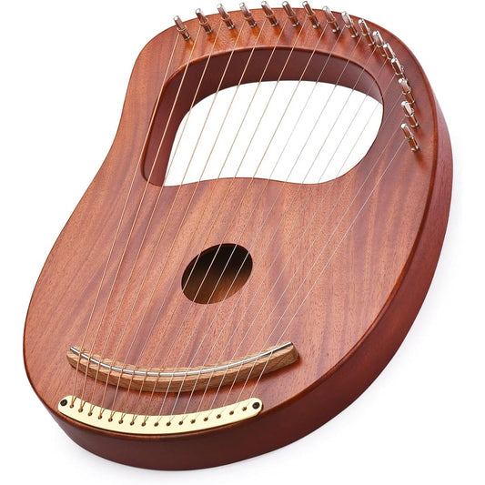 WowZza Harp 16 Strings Wooden Lyre Harp Strings Solid Wood Stringed Instrument & Bag Tuning Wrench Strings