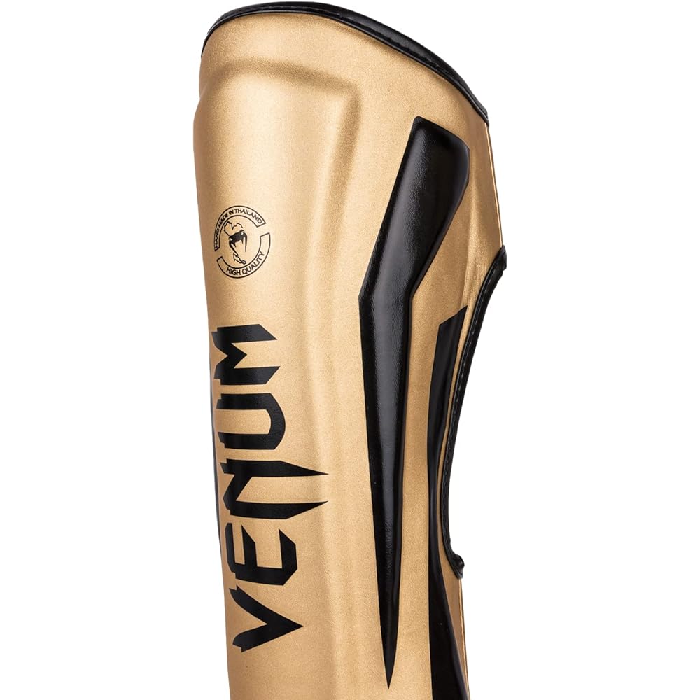 VENUM Leg Guard ELITE SHIN GUARDS (Gold x Black) VENUM-1394-449 // Legs Kickboxing Martial Arts Armor Protector