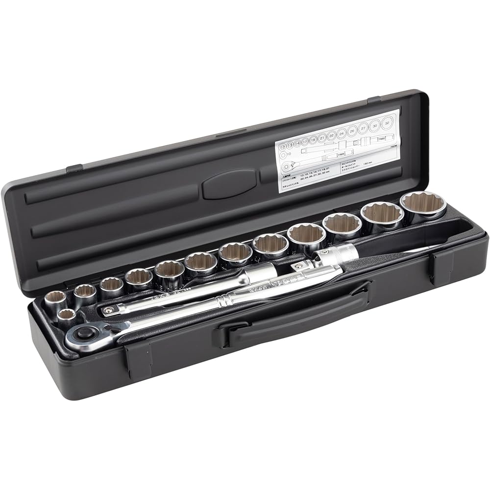 TONE Socket Wrench Set 760MBK Drive 12.7mm (1/2") Black Contents 17 items