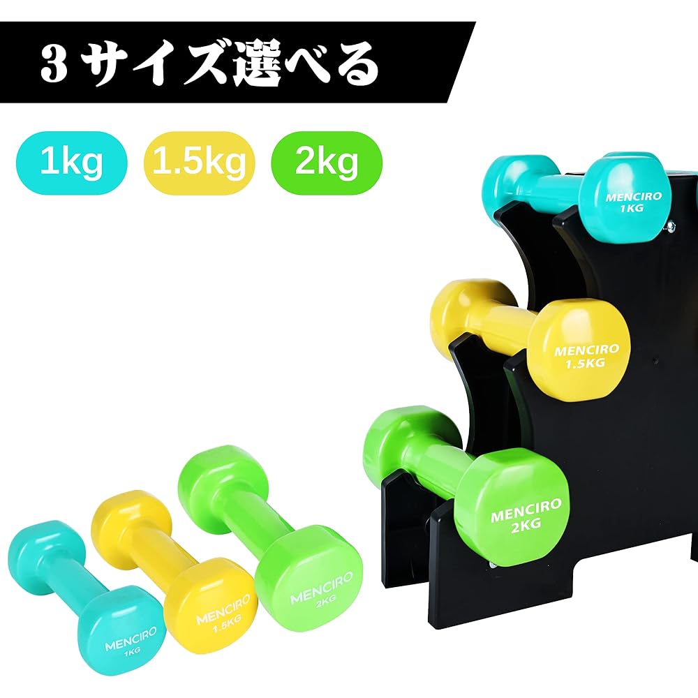 MENCIRO Dumbbell 1kg/1.5kg/2kg Dumbbell Set Iron Array Muscle Training Odorless Material Muscle Training Diet