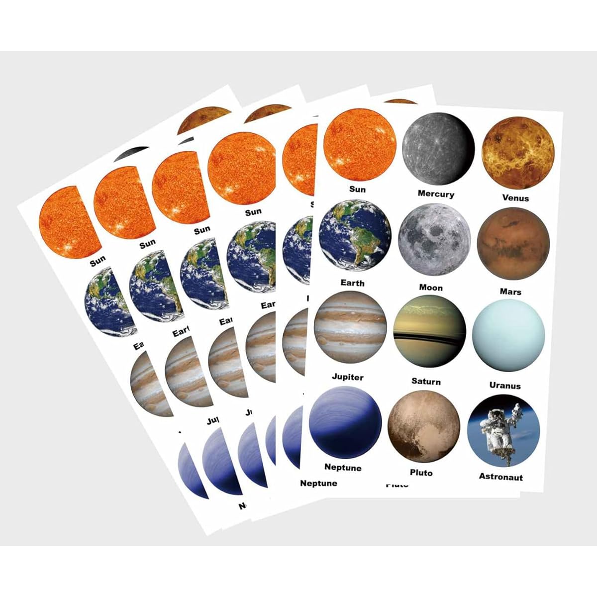 Space Stickers for Kids 1.5 Inch 300 Sheets 12 Designs Waterproof Solar System Stickers Planet Stickers for Kids Classroom/Stationery/Party Favors Crafts