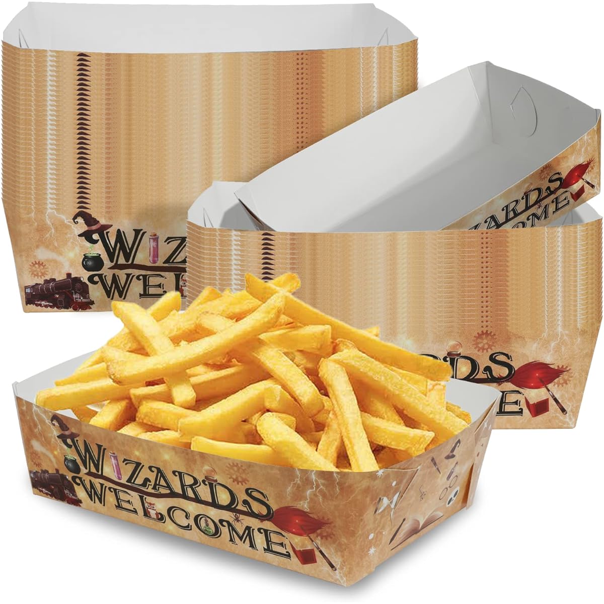 Wizard Party Supplies Paper Food Trays Magical Wizard Party Supplies Wizard Birthday Party Wizard Plates Halloween Party Decorations