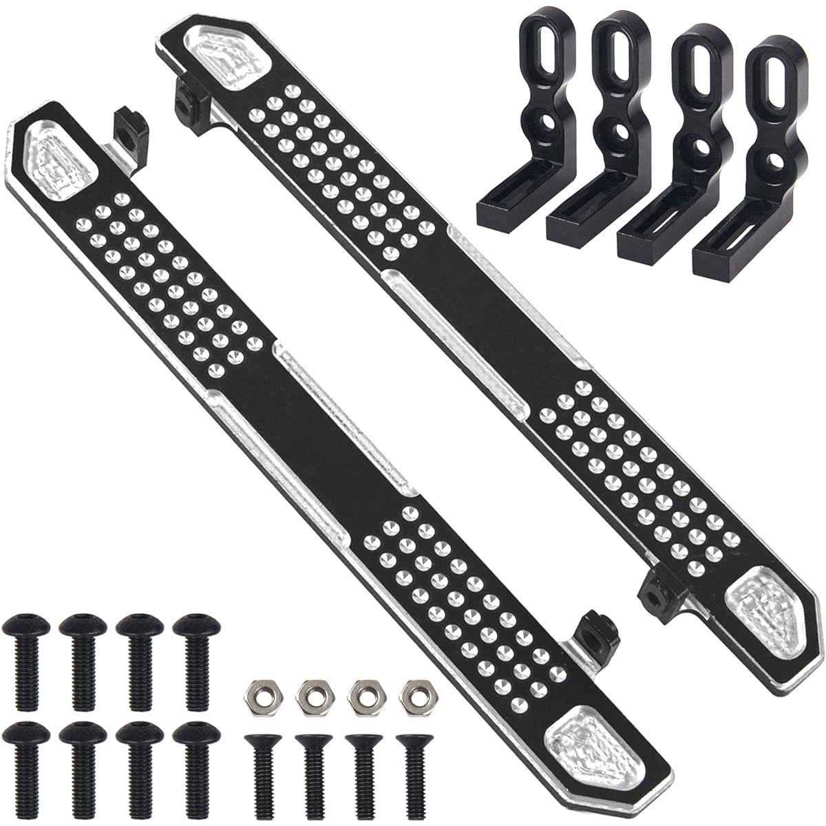 Vgoohobby Aluminum Side Pedal Step Foot Plate Pedal Running Board for Traxxas TRX4 Defender Bronco 1/10 RC Crawler Car Hop Up Parts