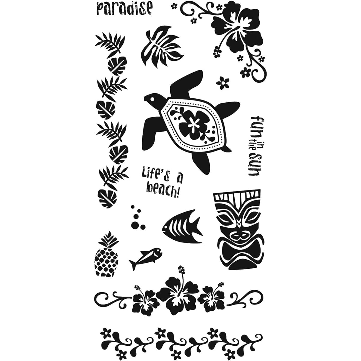 Fiskars 01-005535 4-Inch-by-8-Inch Clear Stamp, Island Fun by Fiskars