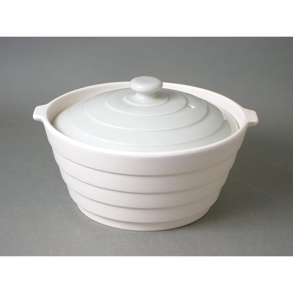 Hachiemon Kiln Daikei Only Bowl, Versatile Cooking Pot, Direct Fire, Oven, Microwave Safe, Light, Easy to Use, Arita Ware Ivory HJ-05