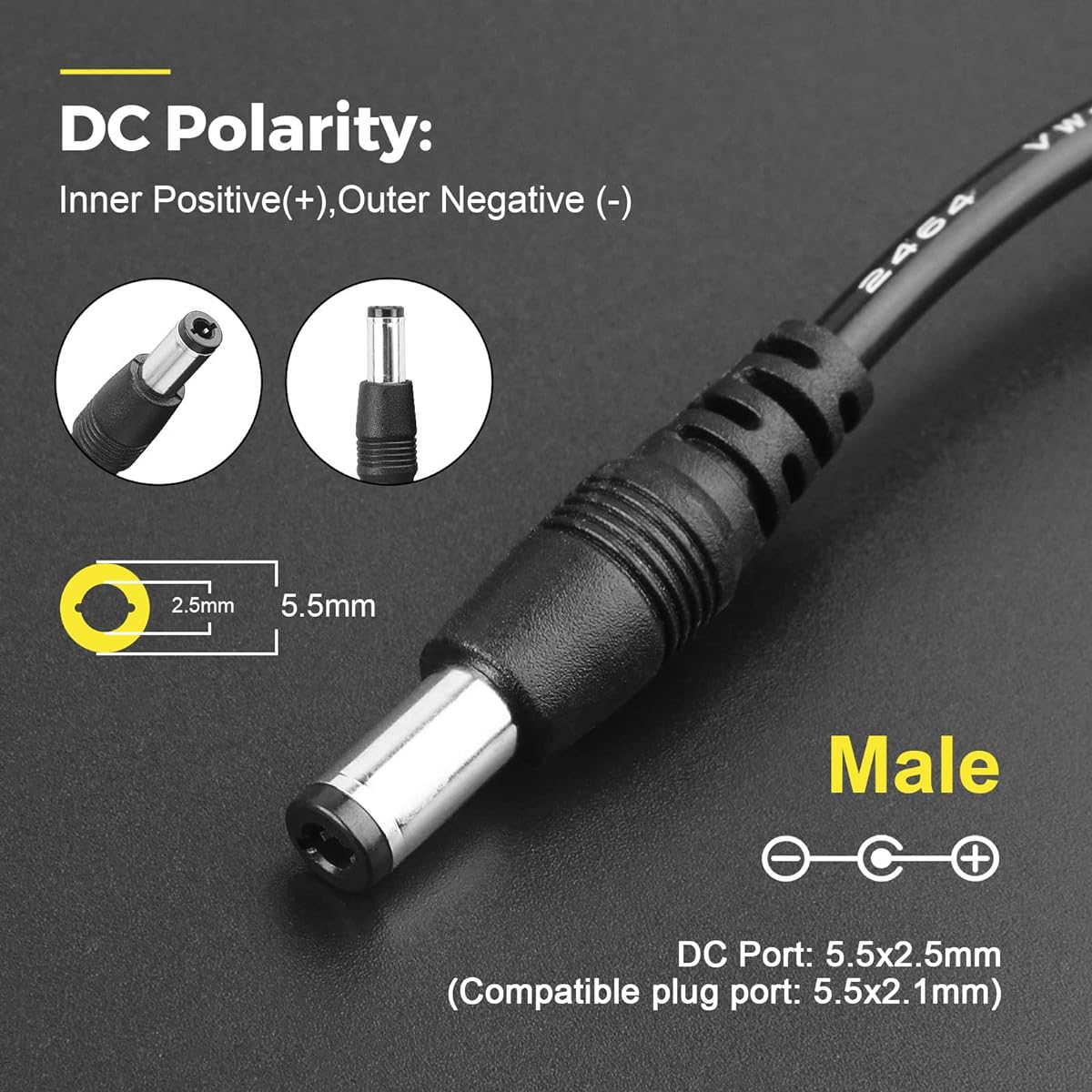 LeTaoXing AC DC 12V 800mA Power Security Camera AC/DC Power Adapter 12V 0.8A 5.5mm x 2.1mm 9.6 Watt 12 Volt