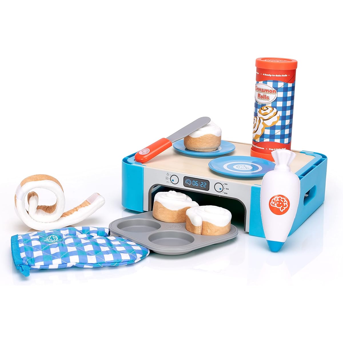 Fat Brain Toys Pretendables Cinnamon Roll Set - Pretendables Cinnamon Roll Set - Imaginative Play Ages 3-7