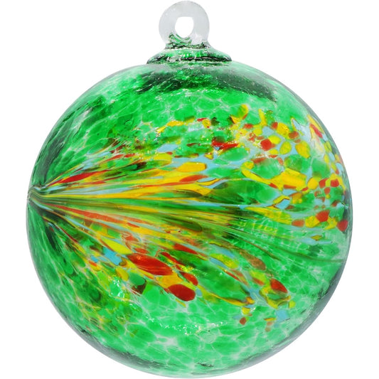 SPWOLFRT 6 Inch Large Glass Ball Ornament Hanging Garden Viewing Ball Indoor Outdoor Home Decoration (Green)