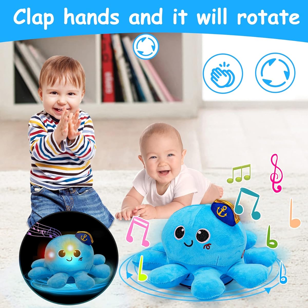 Crawling & Walking Baby Toys 6-12 Years 12-18 Months Musical Plush Octopus Light Up Voice Control Dancing Toddler Toys 0 12 7 8 9 10 Months 1 2 3 Years Boy Girl Tummy Time Sensory Toddler First Time Gift