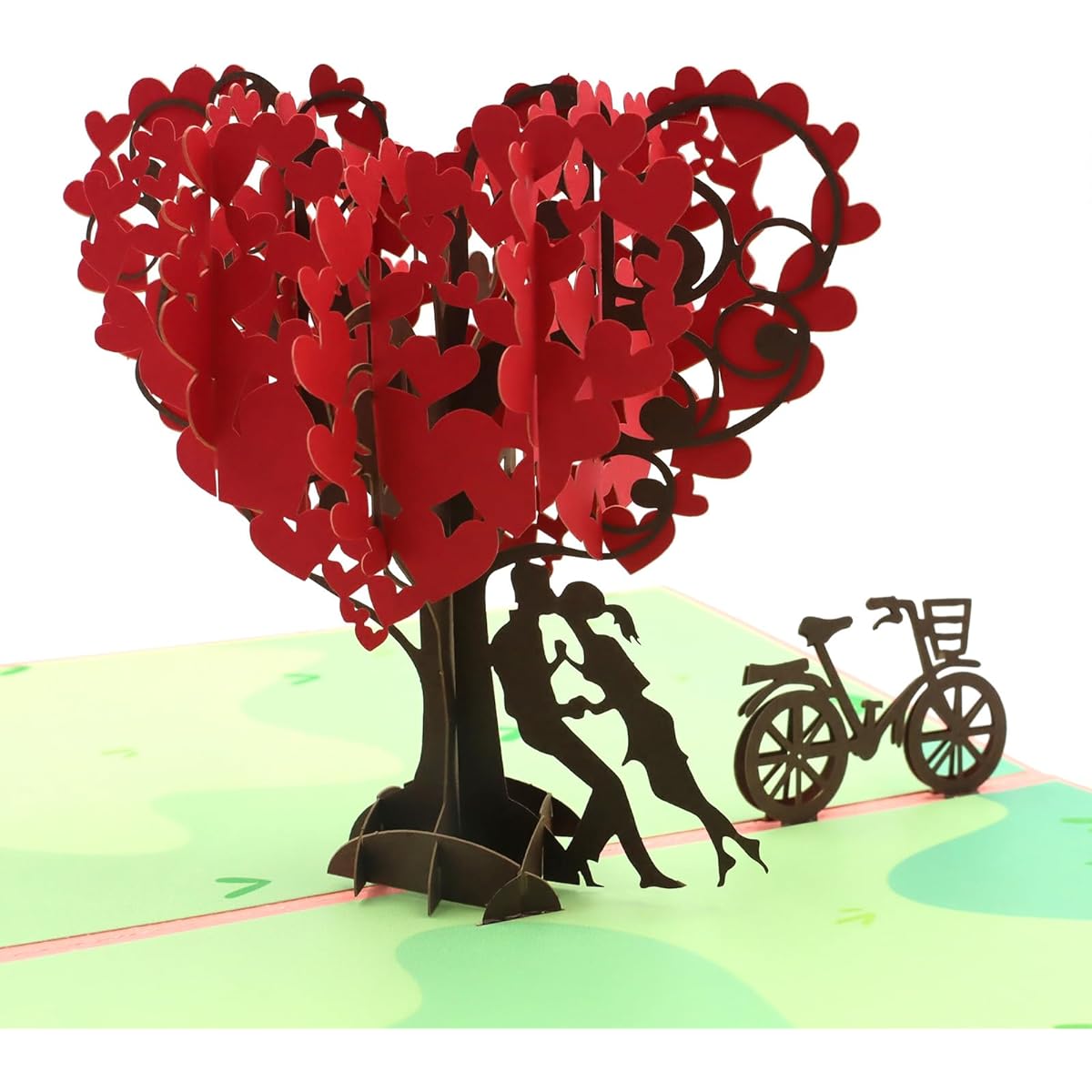 Valentine's Day Love Couple Heart Tree 3D Greeting Pop Up Card Rainbow Pride Anniversary Wedding Congratulations Engagement Birthday Card for Partner Lover Couple Large Size 8 x 6 inches