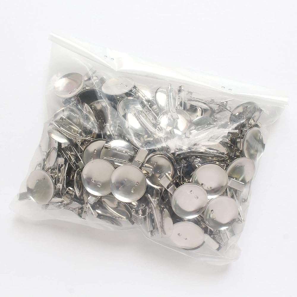 Nippon Chuko NBK corsage clip with stand φ27mm 100 pieces Silver KE216-100