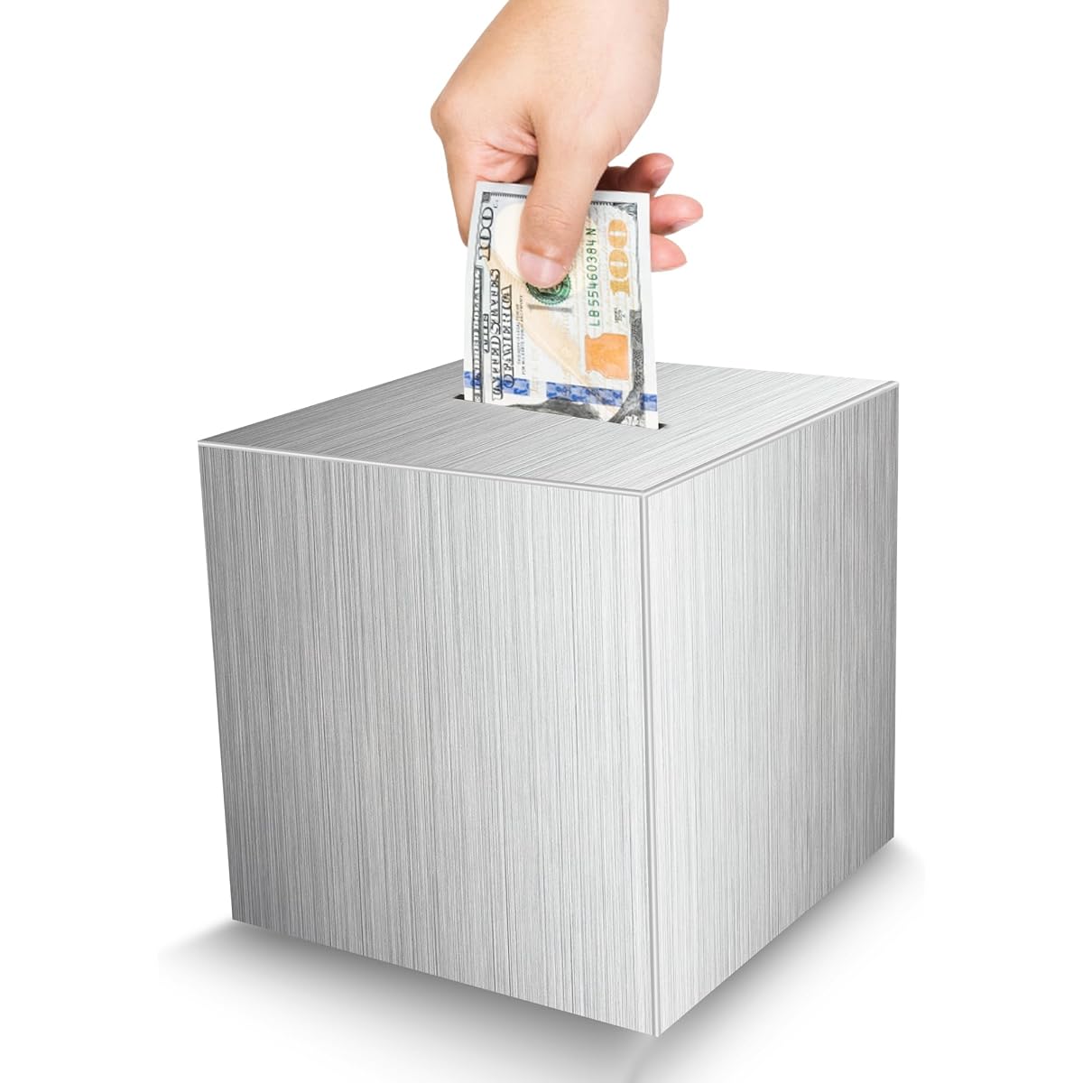 XGJSZP Money Box for Adults, Metal Piggy Bank, Unbreakable Money Box for Saving Cash, 5.6 Inch