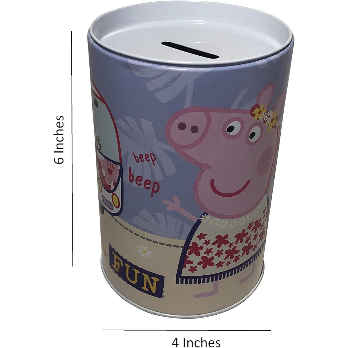 The Tin Box Company Pig Money Box Piggy Bank 6 x 4 Inch for Kids (Festival Fun)