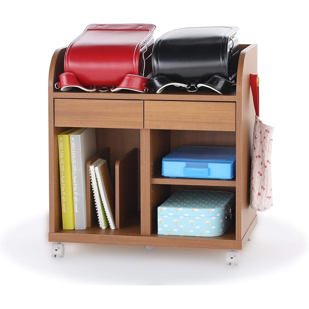 Shirai Sangyo School Bag Rack Brown Width 62.9 Height 66.9 Depth 39.5cm MNV-6565HCBR Manavia