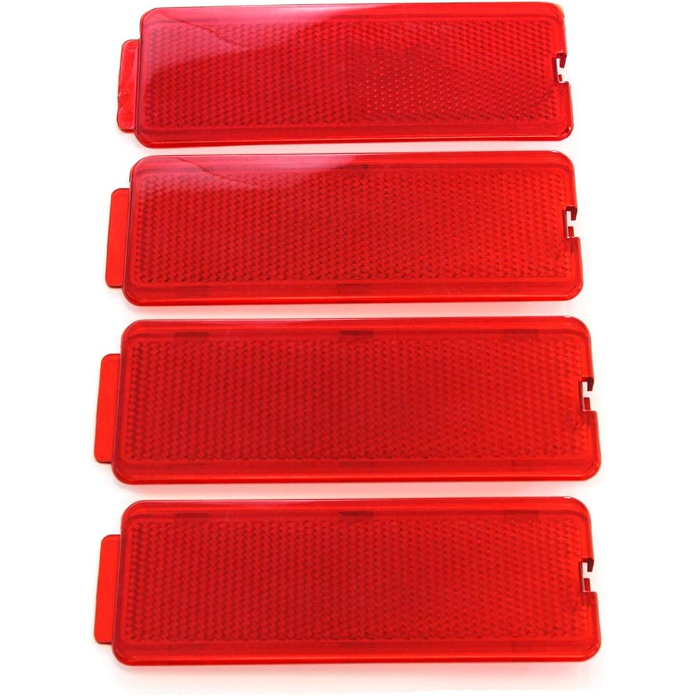 4 Premium Door Reflectors Interior Red Fits Ford Superduty 1999-2007 F250 F350 F450 F550 Super Duty, 00-05 Excursion
