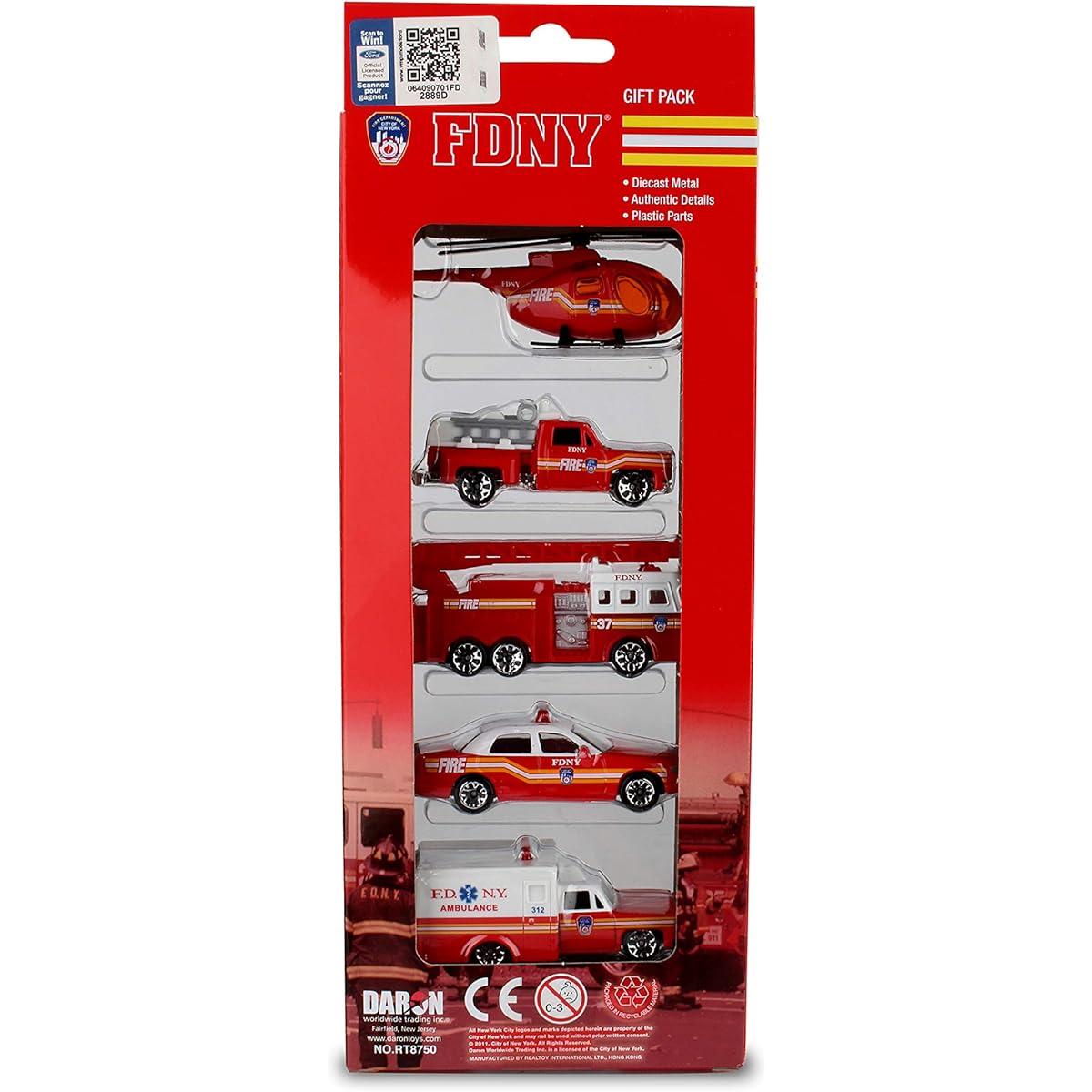 Daron FDNY Vehicle Gift Set, 5-Piece
