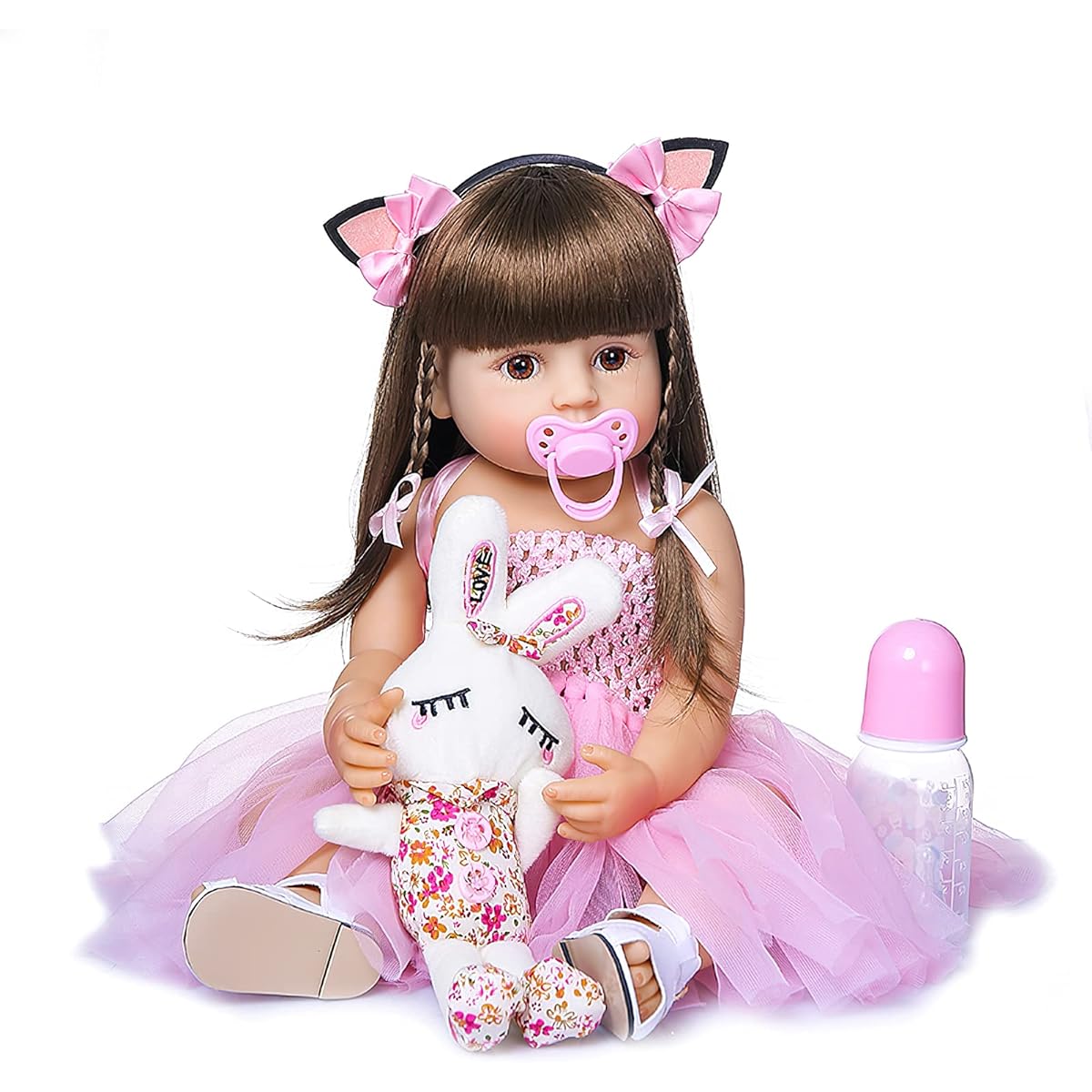 TERABITHIA 22" Super Cute Reborn Baby Doll Newborn Princess Toddler Girl Full Body Silicone Anatomically Correct