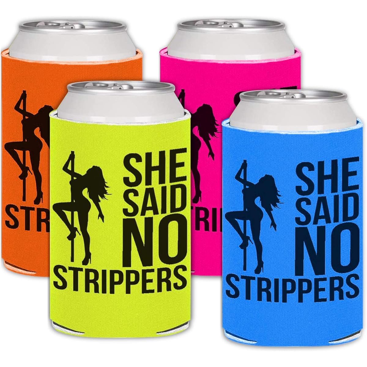 Bachelorette Party Tin Coolie (4 Pack) - Bachelor Party Supplies, Ideas, Decorations, Jokes, Favors