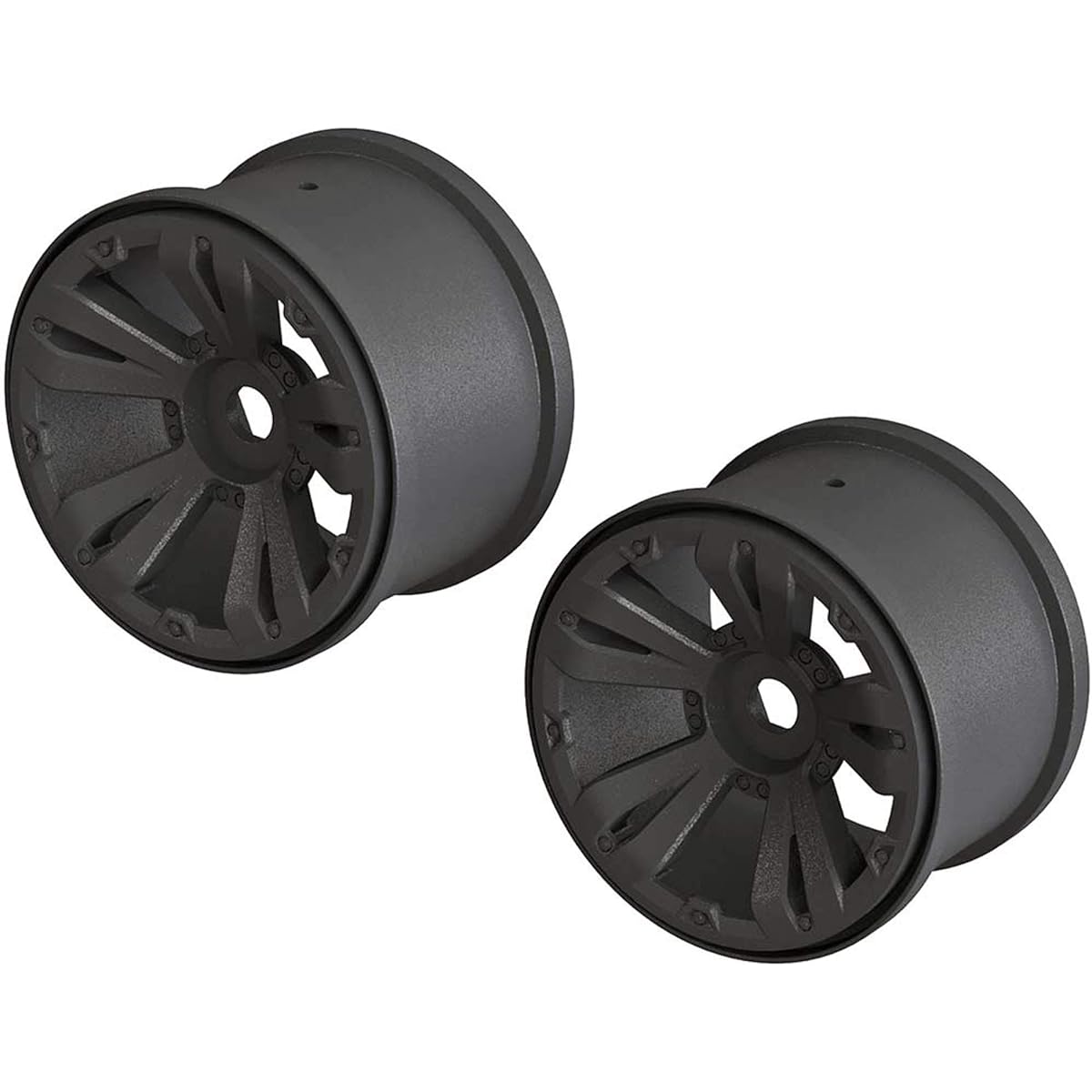 ARRMA ARAC9465 1/10 Monster Truck Front/Rear 3.8 Wheels 17mm Hex Black (2)