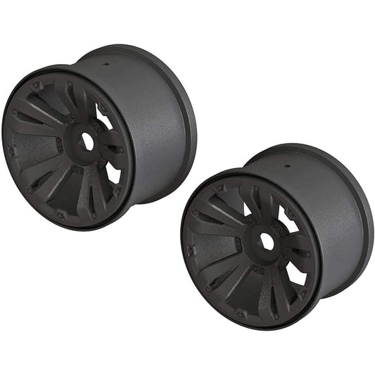 ARRMA ARAC9465 1/10 Monster Truck Front/Rear 3.8 Wheels 17mm Hex Black (2)