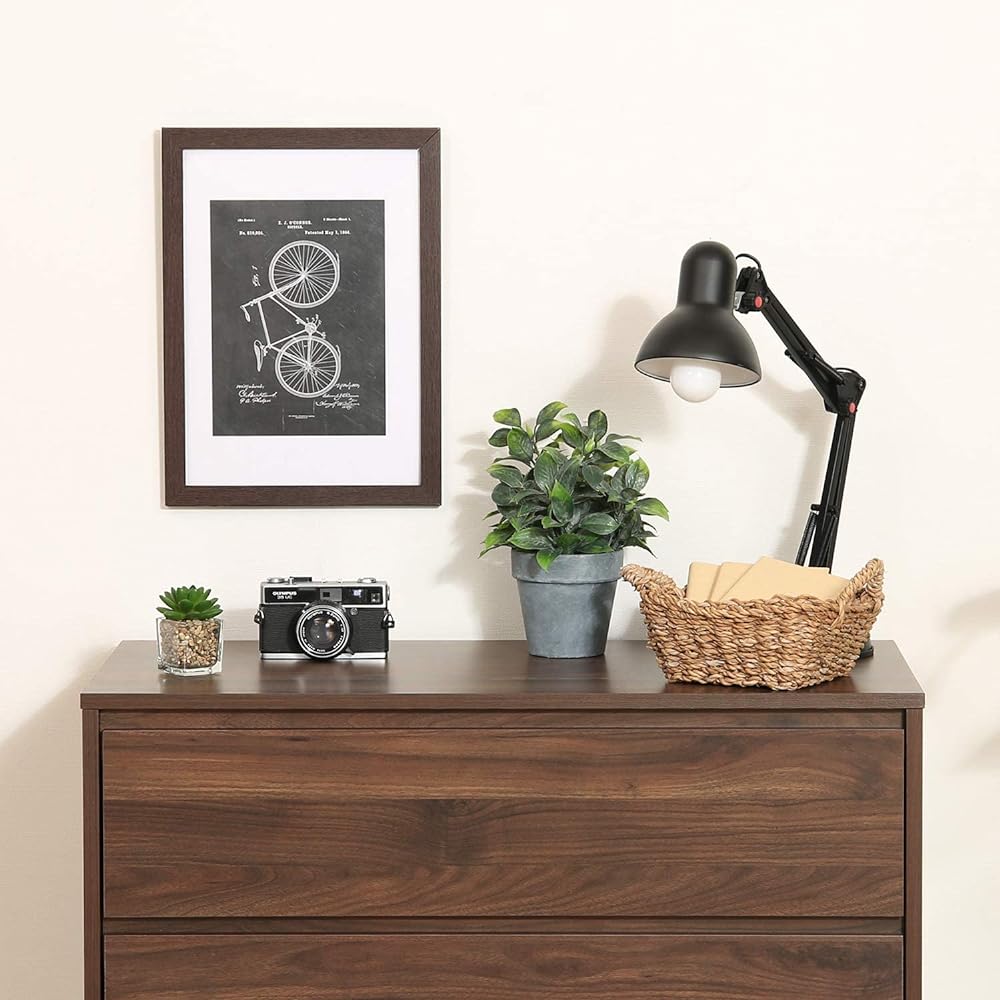 Fuji Boeki Chest of drawers, 4 tiers, width 80.5 x depth 40 x height 90 cm, medium brown, shelf, no tools required, storage drawer, wood grain 99454