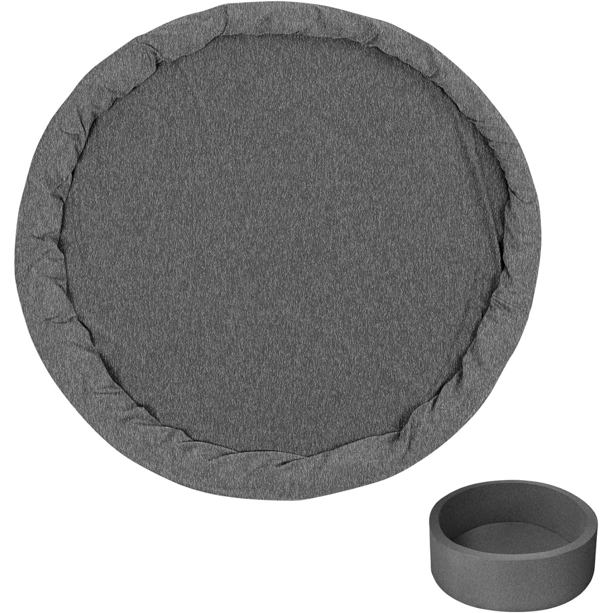 TRENDBOX Ball Pit Cover 35.4 x 11.8 Inch Foam Ball Pit Sponge for Round Ball Pool Sponge Not Included Cover Only Dark Gray