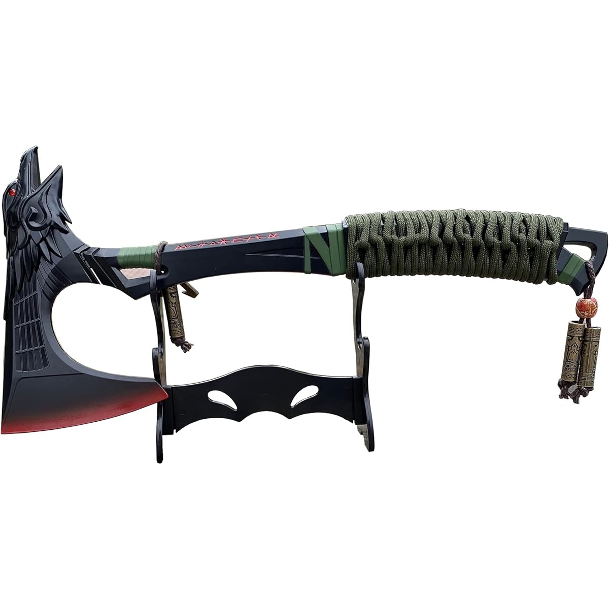 crafthand Life Size Bloodhound Heirloom Metal Full Scale Raven Bite Bloodhound Cosplay Props Real Rope Handle with Alloy Pendant