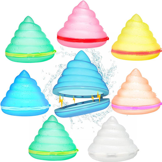8pcs Reusable Water Balloons Magnetic Water Balloons Auto-Seal for Summer Outdoor Games Refillable Water Balloons for Pool Water Fight Games ()