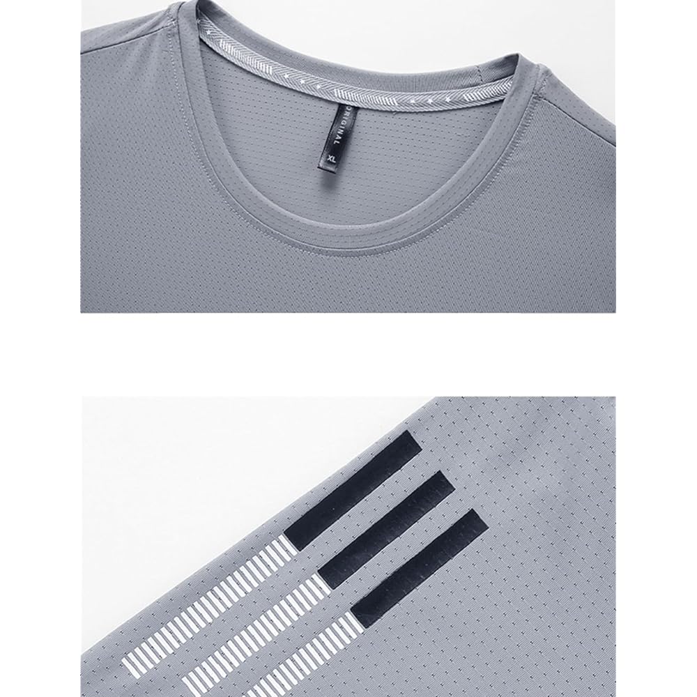 [Butrends] Men's Top and Bottom Set, Cool to the Touch, Short Sleeve Shirt, Sportswear, Shorts, Jersey, Setup, Training Wear, Running Wear, Sweat Absorbent, Quick Drying, Thin, Casual, Loose, Lightweight, Stylish, Summer Clothes