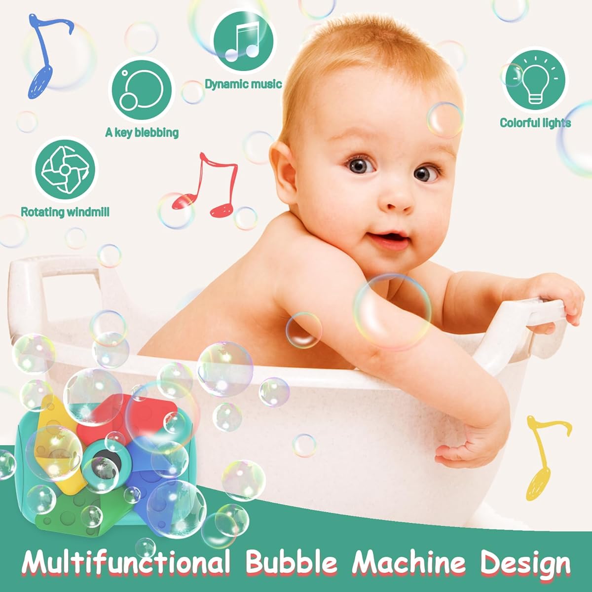 Windmill Camera Bubble Machine for Toddlers Outdoor Bubble Lawn Mower for Preschoolers Boys Girls Backyard Garden Park