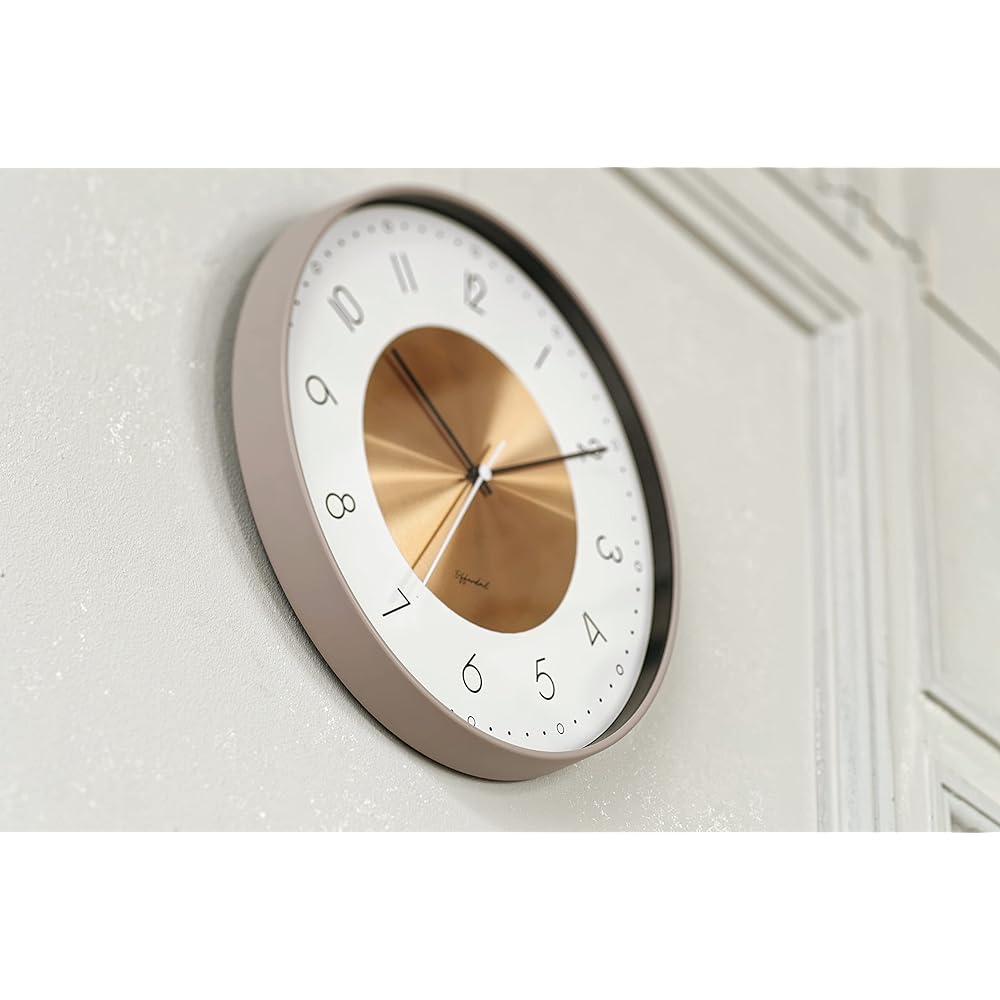 Interform Wall Clock Norte CL-4090 Copper Warm Gray White Sweep Movement