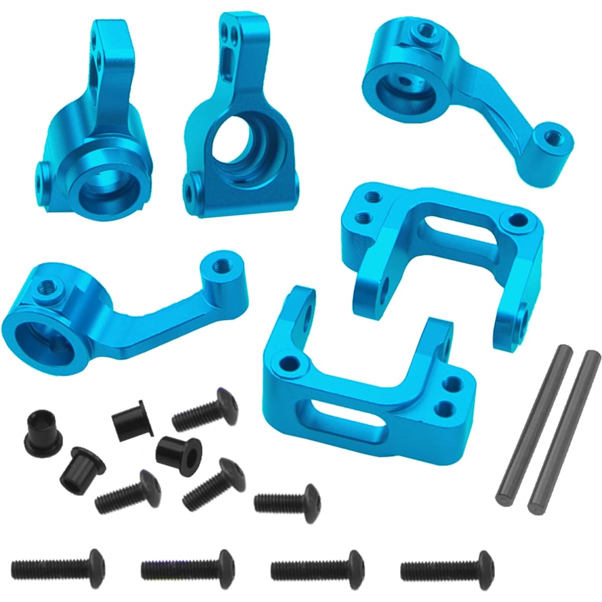 Vgoohobby Metal Caster Block & Steering Block & Stub Axle Carrier Replacement for ECX234000 ECX 1/10 2WD Ruckus Axe Brutus Circuit AMP MT/DB Crush RC Buggy Tuck Hop-up Parts