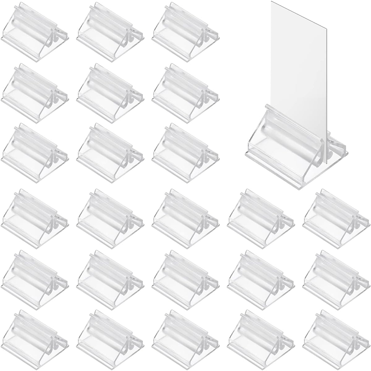 Plastis Card Stands, Clear Game Card Stands Display Game Pieces Holder Picture Stand Cards Photos Memos Photo Display 24pcs