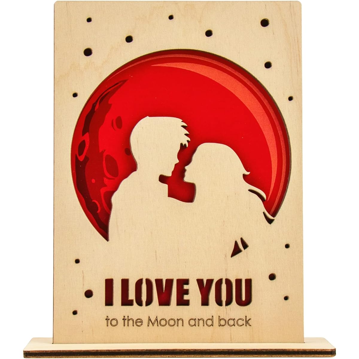 KRASS Wooden Valentine Love Cards for Her Greeting Cards for Family and Friends Thank You Handmade Gift Postcards for the Month
