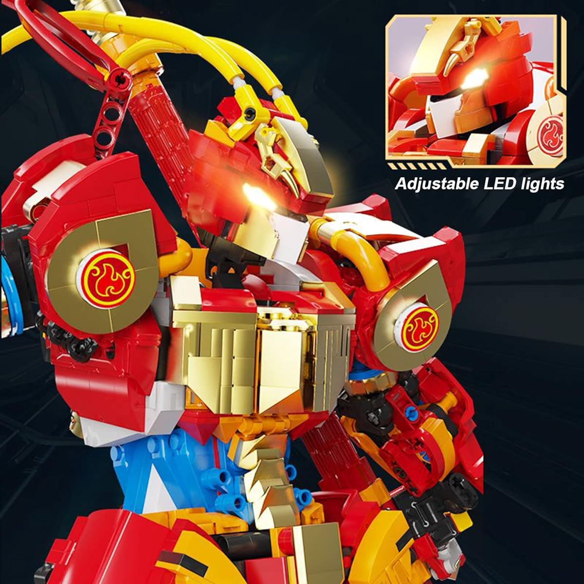 WANZPITS King of Monkey Building Block Kit Chinoiserie Warrior Robot Action Figure Battle Mech Model Brick Set for Ages 15+ (1688 Pieces)