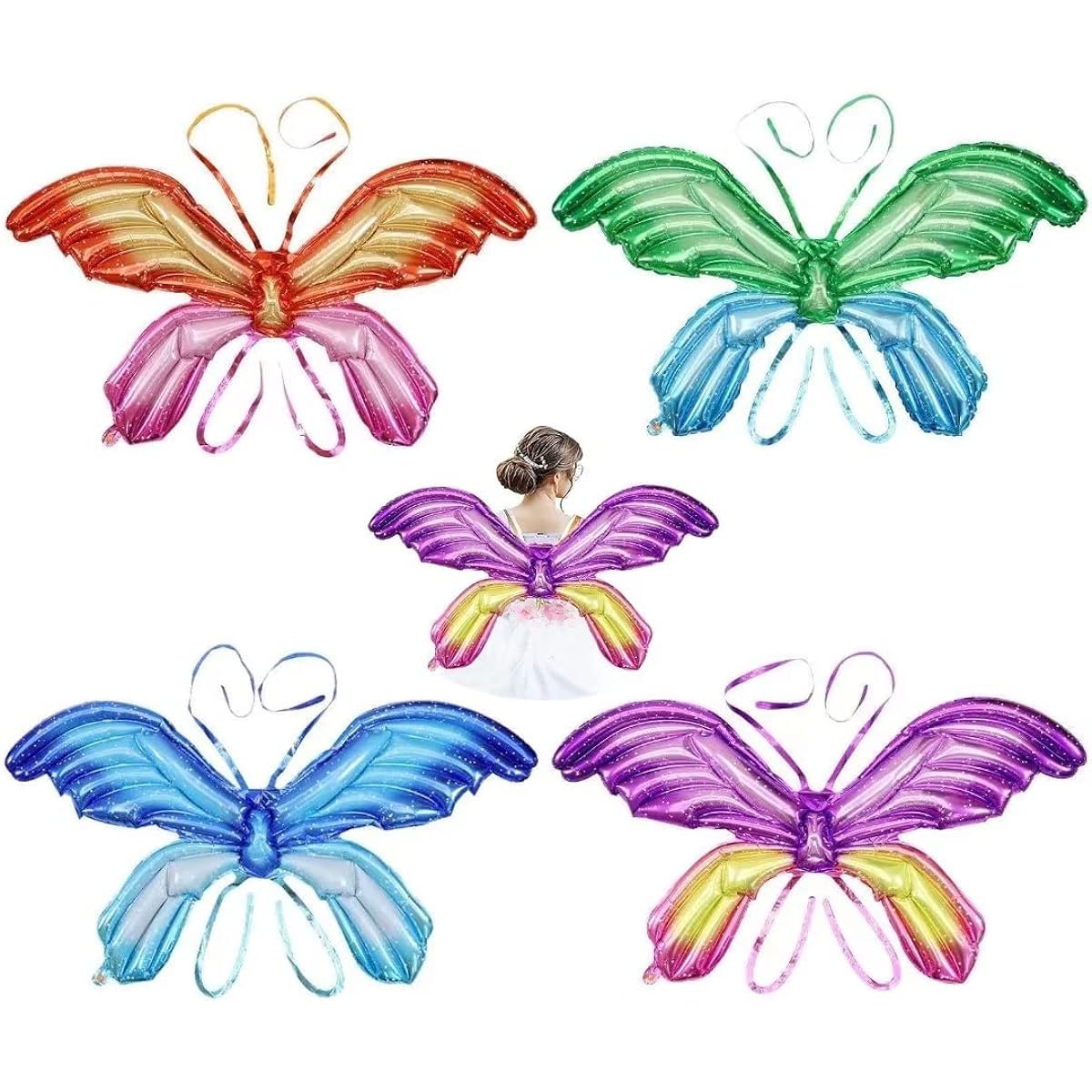 Butterfly Fairy Wings Balloon Colorful Butterfly Costume 4pcs