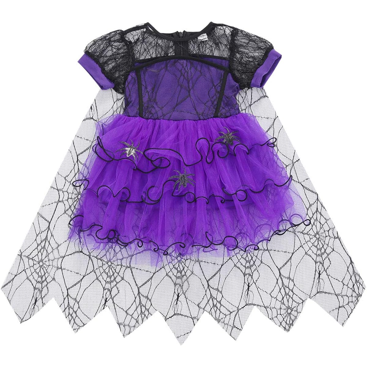 Toddler Baby Girls Halloween Costume Spider Tulle Tutu Dress Party Ball Gown Dress Lace Cape Vampire Witch Costume