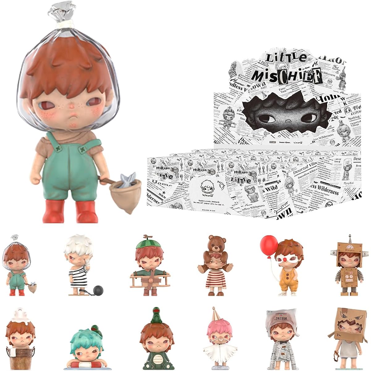 pop mart Hirono Little Mischief Series 12pcs Limited Action Figure Box Toy Bulk Box Popular Collectibles Art Toy Cute Figures Creative Gifts for Christmas Birthday Party Holidays