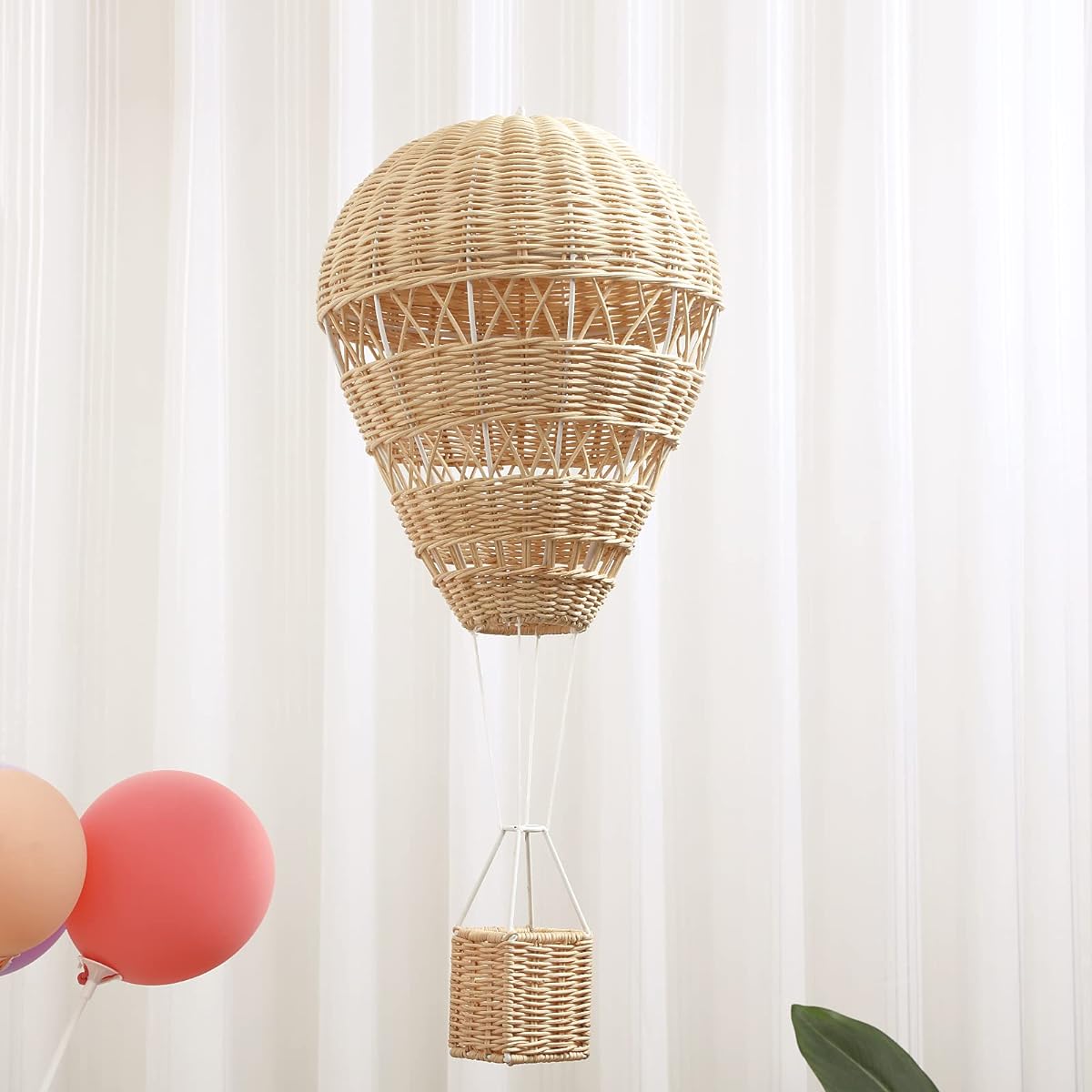 Hot Air Balloon Woven Rattan Hot 20 Inch Floating Air Balloon Photo Prop Hanging Home Decoration Room Kindergarten Ornament