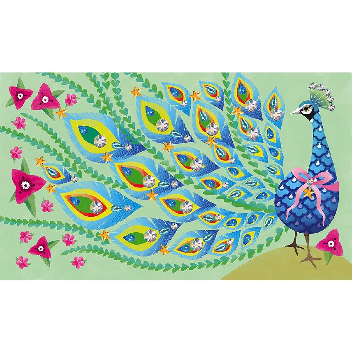 Janod Jewels Mosaic - Beautiful Birds 3 Boards and 2 Jewel Strass Sheets Arts and Crafts Kit for Kids