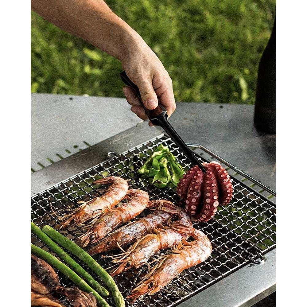 Snow Peak Pitts Stainless Steel CS-370 Tongs for Yakiniku Barbecue Tapered Design Corrosion Resistant Outdoor Camping
