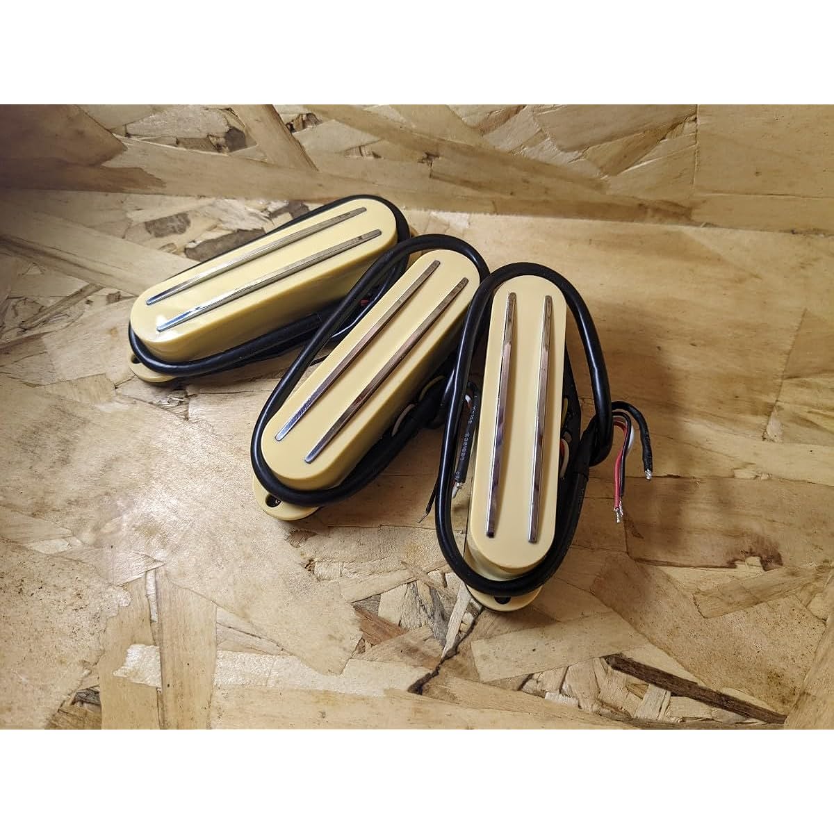 Double blade type humbucker pickup x 3 SET covered cream