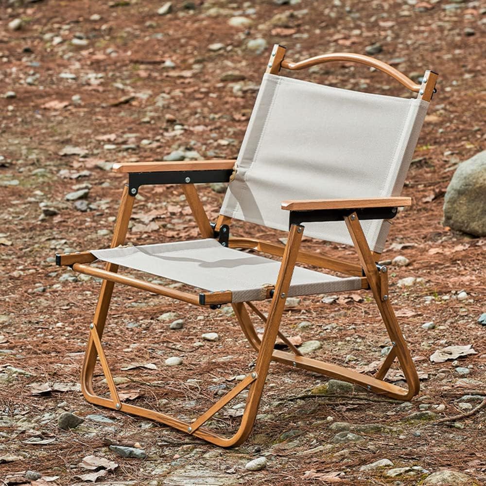 Folding Chair, Folding Chair, Load Capacity 120kg, Outdoor Chair, Camping Chair, Portable, For Fishing, Climbing, Beach, Garden, Aluminum Alloy, Khaki Color