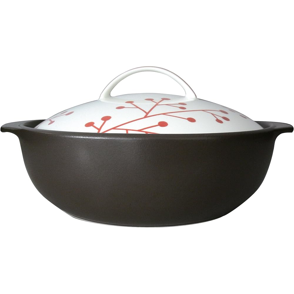 THERMATEC IH Compatible Earthen Pot No. 9 For 3-4 People Scandinavian Pattern Greine Mignon 7223-0220