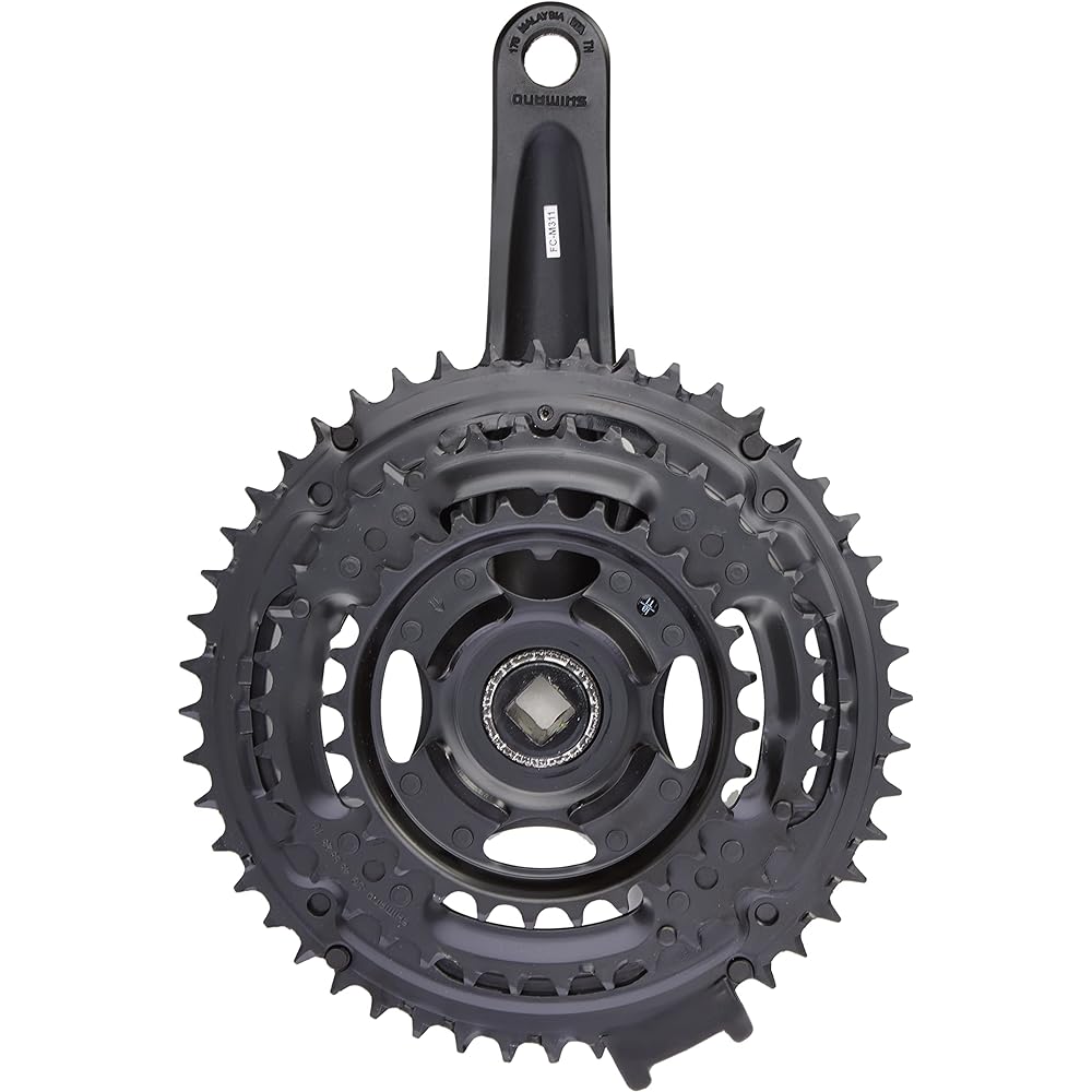 SHIMANO Front Chainwheel (MTB) FC-M311-L 48×38×28T 175mm 8S/7S Black/Compatible BB Square Shaft 122.5mm (LL123) EFCM311E888XL ALTUS