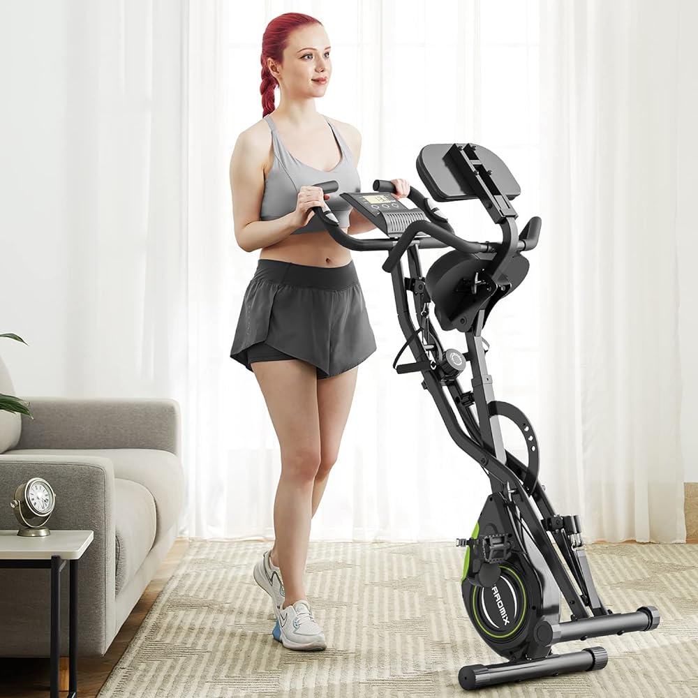 Alebert Fitness Bike, Folding Exercise Bike, Bulk Spin Bike, Home Use, Quiet, Magnetic Training Machine, Diet Equipment, Indoor Bicycle, Ergonomic, Easy to Assemble