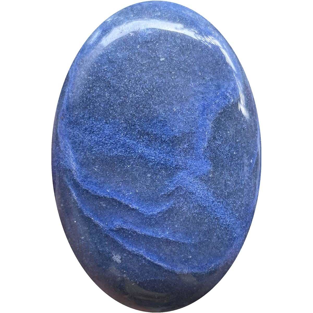 Hslutiee Healing Crystal Pocket Palm Stone Polished Oval Soap Energy Worry Stone for Anxiety Meditation Blue Aventurine