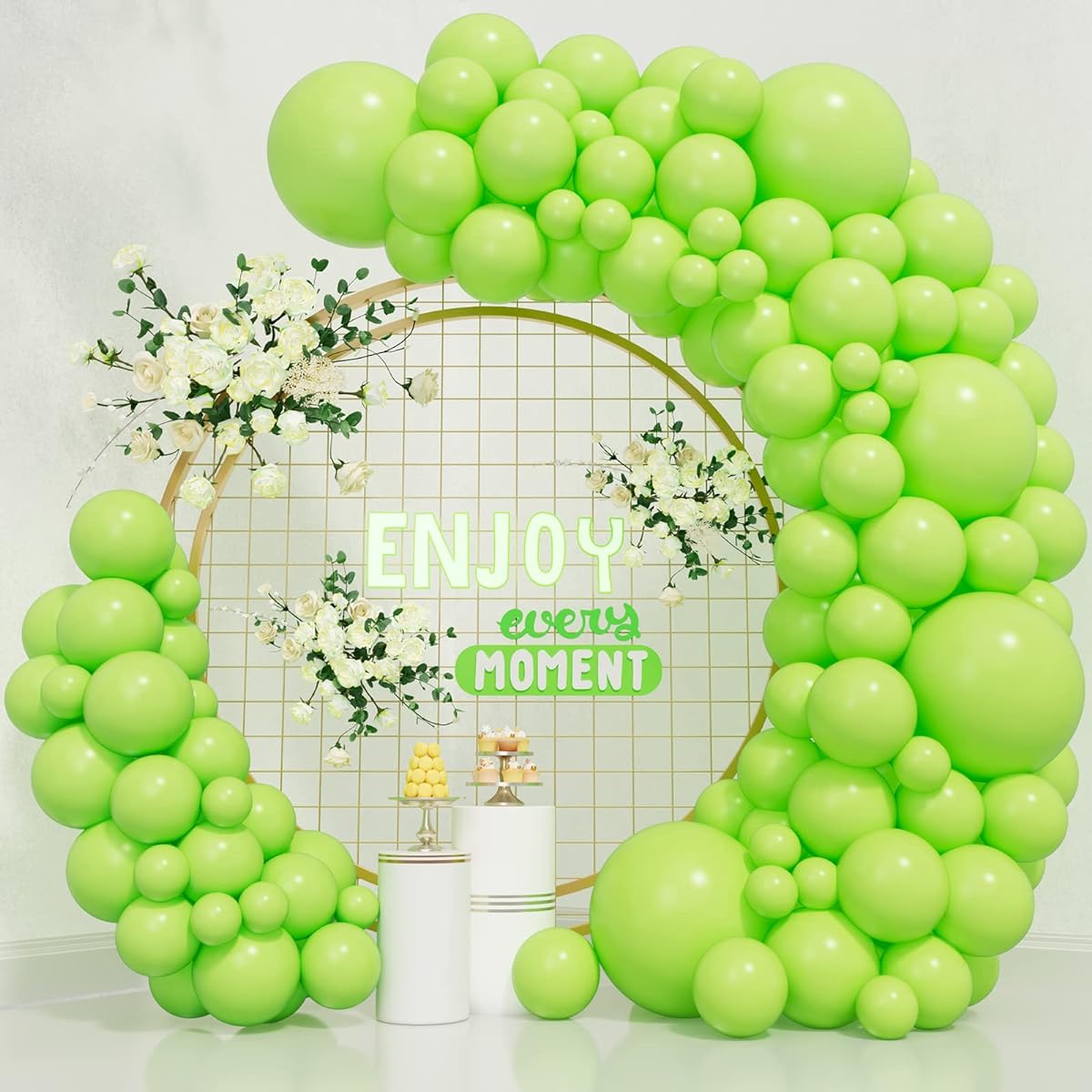 Lime Green Balloons Assorted Sizes 5/10/12/18 Inch 85pcs Matte Latex Lime Green Balloons Garland Arch Kit for Birthday Party Balloons Graduation Wedding New Year Halloween Anniversary Baby Shower
